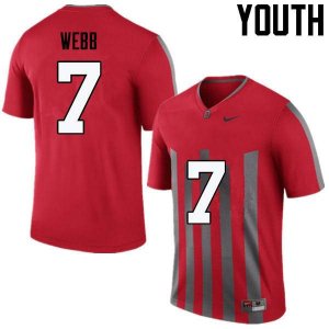 Youth Ohio State Buckeyes #7 Damon Webb Throwback Nike NCAA College Football Jersey Spring ONS0844VQ